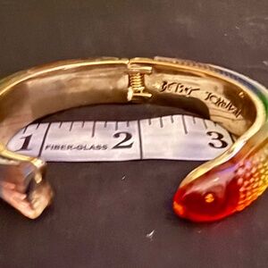 Betsey Johnson Fish God-Tone Multi Color Cuff Bracelet